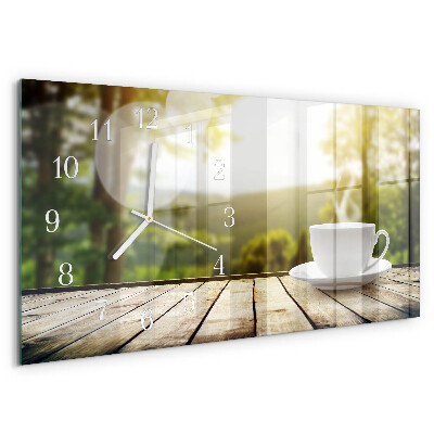 Horizontale Uhr Kaffee
