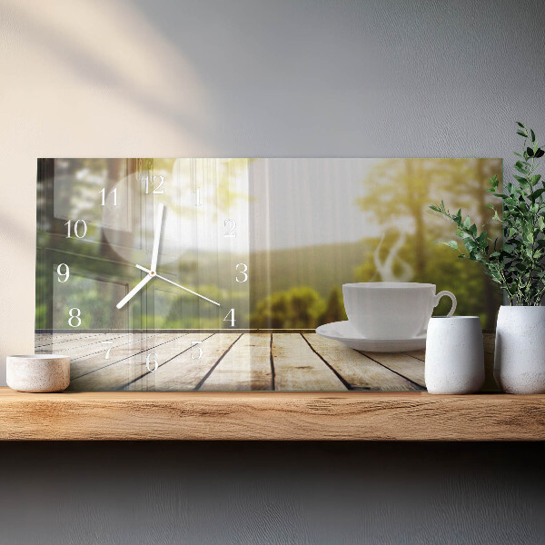 Horizontale Uhr Kaffee