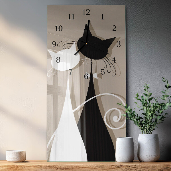 Vertikale Uhr Katzen