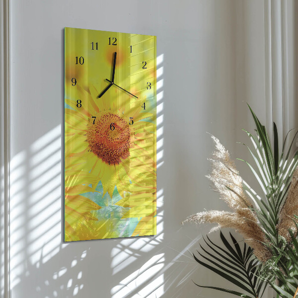 Vertikale Uhr Sonnenblume