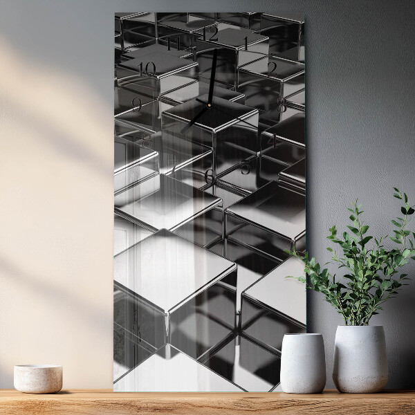 Vertikale Uhr Metallwürfel