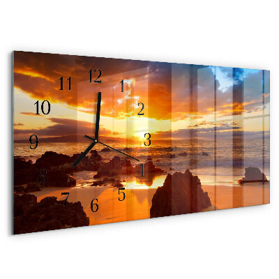 Horizontale Uhr Sonnenuntergang