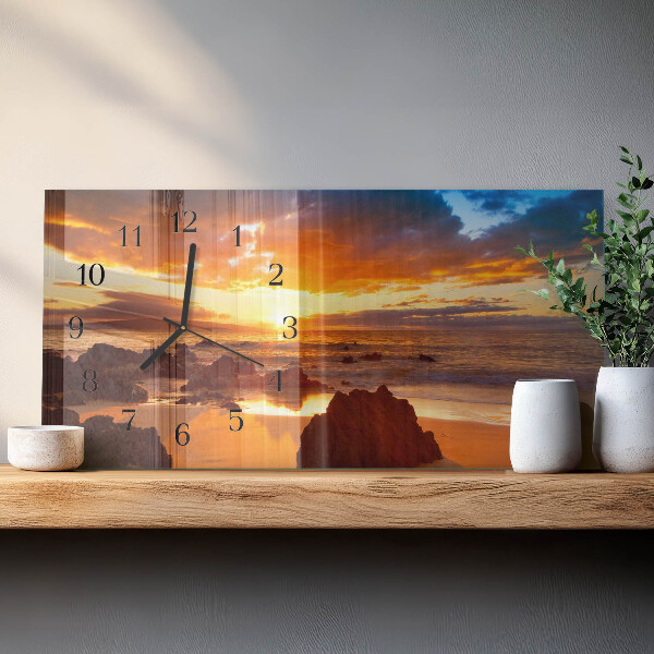 Horizontale Uhr Sonnenuntergang