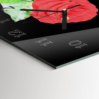 Horizontale Uhr Rose