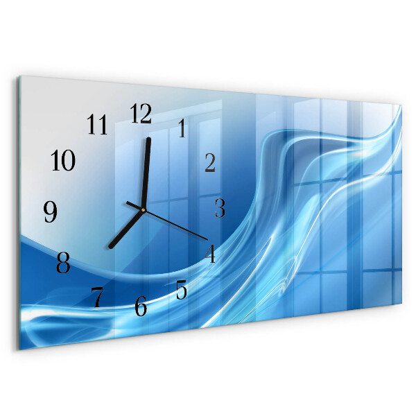 Horizontale Uhr Blaue Wellen