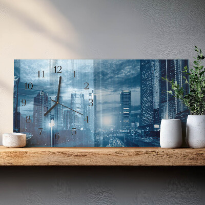 Horizontale Uhr Stadt bei Nacht