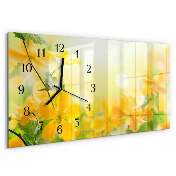 Horizontale Uhr Blumen