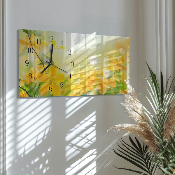 Horizontale Uhr Blumen