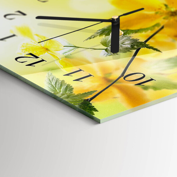 Horizontale Uhr Blumen