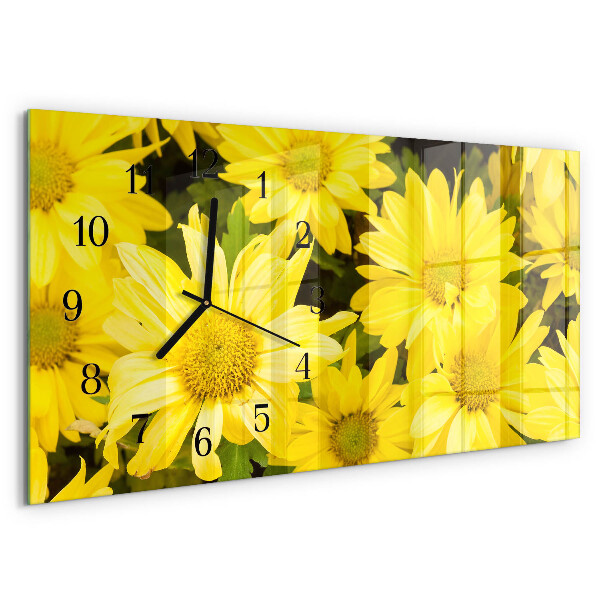 Horizontale Uhr Gelbe Blüten