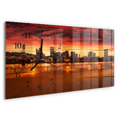 Horizontale Uhr Sonnenuntergang