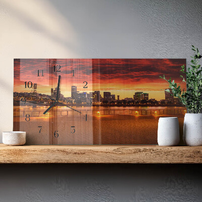Horizontale Uhr Sonnenuntergang