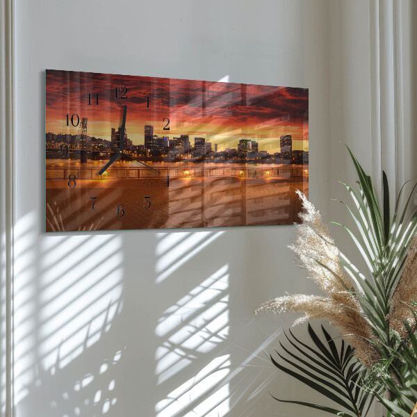 Horizontale Uhr Sonnenuntergang