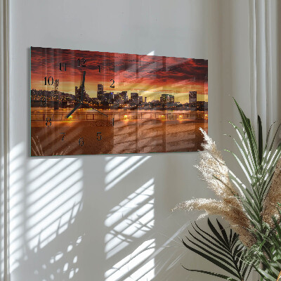 Horizontale Uhr Sonnenuntergang