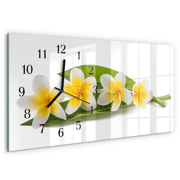 Horizontale Uhr Blumen