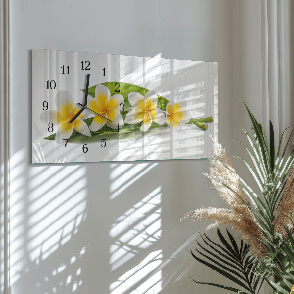 Horizontale Uhr Blumen