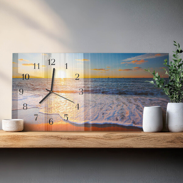 Horizontale Uhr Sonnenuntergang