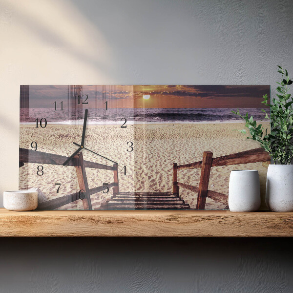 Horizontale Uhr Treppe zum Strand