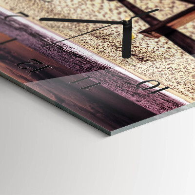 Horizontale Uhr Treppe zum Strand