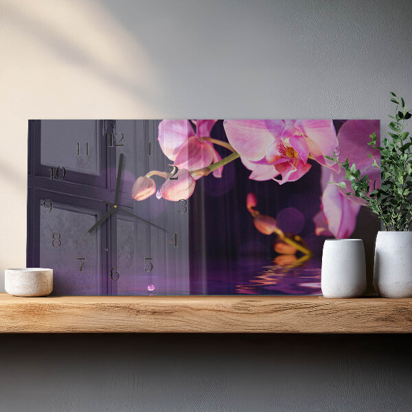 Horizontale Uhr Orchidee