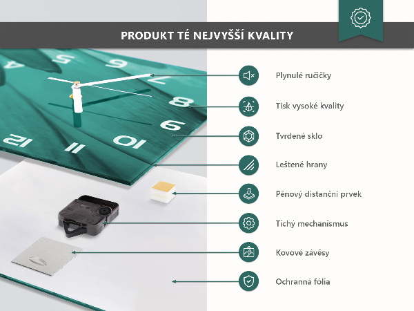 Horizontale Uhr Schwarzer Marmor