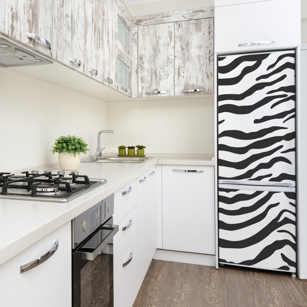 Aufkleber am Kühlschrank