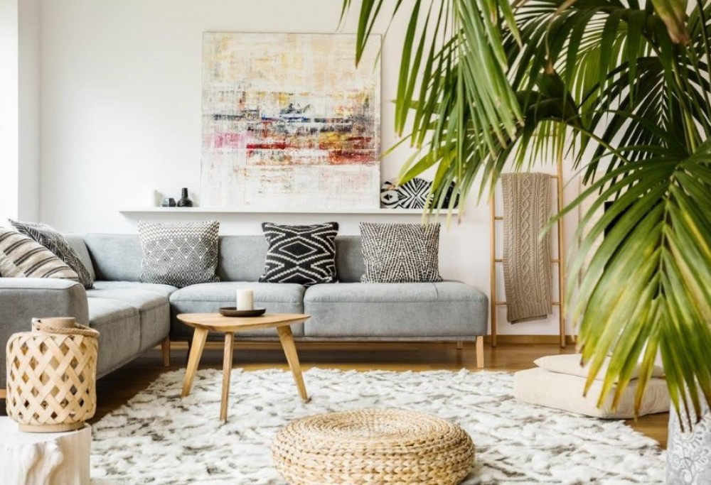 Wohnzimmer im Boho-Stil