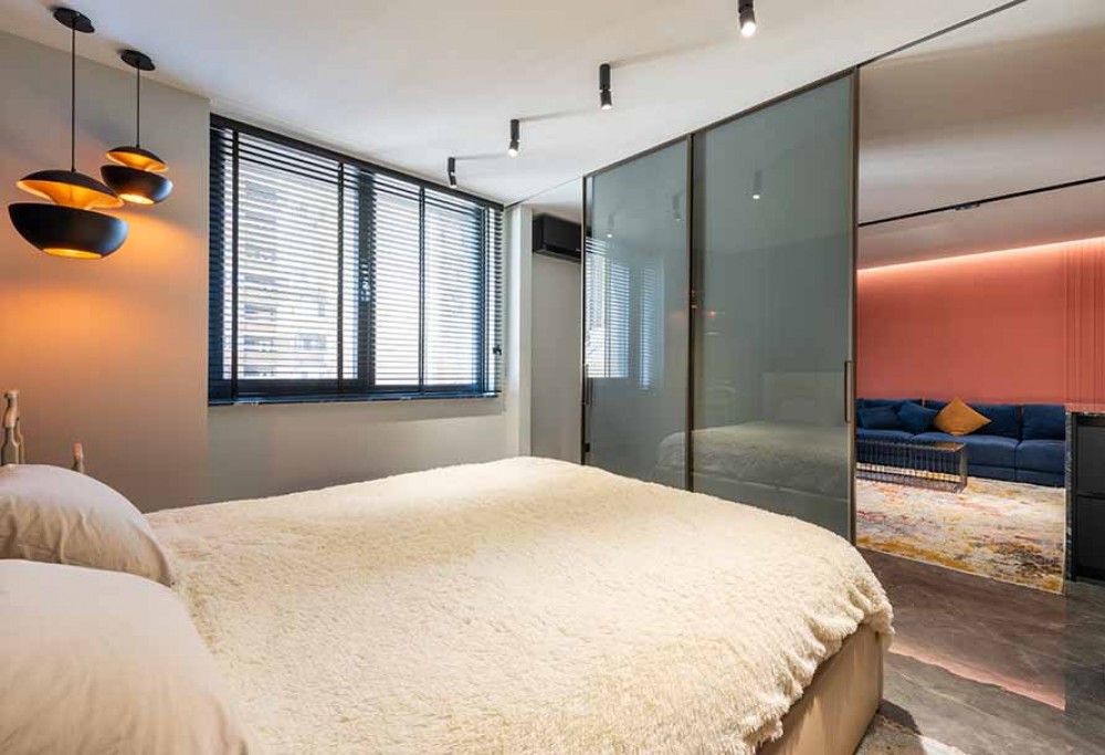 Wie lässt sich das Wohnzimmer mit dem Schlafzimmer vereinbaren?